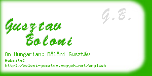 gusztav boloni business card